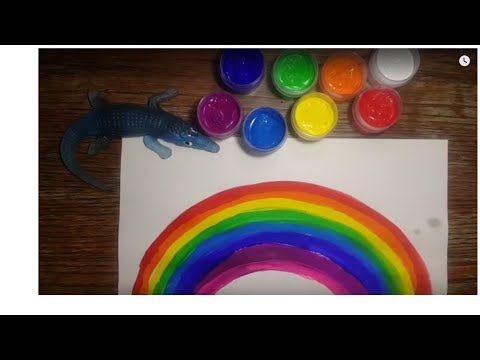 Diy Rainbow/ცისარტყელას ფერებით და სიმღერით დახატვა//easy art for kids/